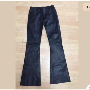 JITROIS black leather flare pants sz 38 (Eu) high